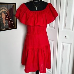 Red layered dress